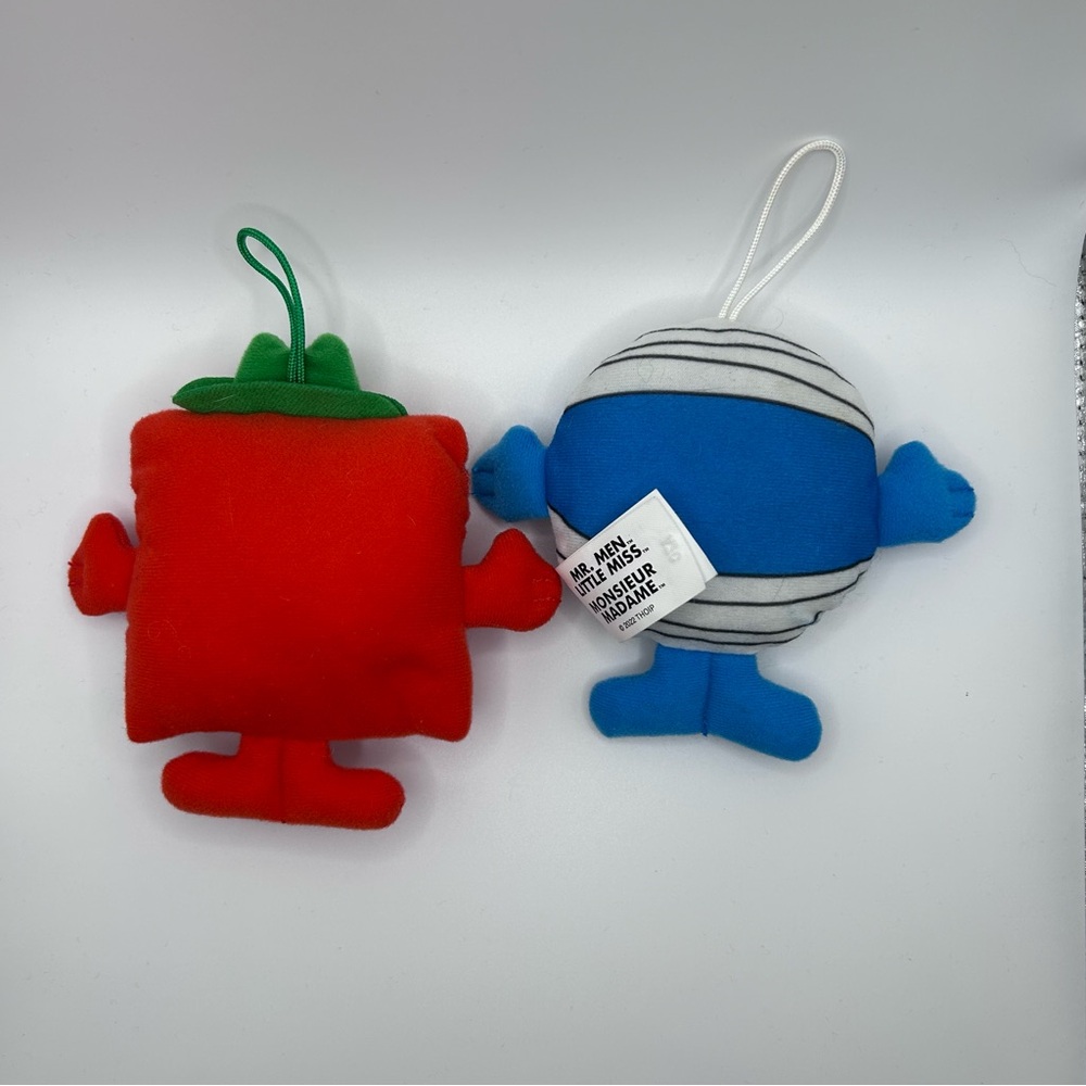 EUC Mr Men holiday Christmas Ornaments Mr Strong Mr Clumsy EUC - Picture 2 of 2